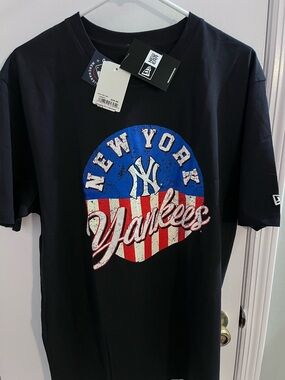 New Era Black New York Yankees Patriotic Graphic Tee